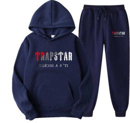 Men's Tracksuits FW Trapstar Men Women Tracksuit Brand Printed Streetwear Sportswear WarmTwo Pieces Set Hoodie Pants Jogging Hooded Motion design