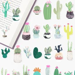 Gift Wrap 38 Pcs Cartoon Green Plant Cactusl For Phone Car Label Decorative Stationery Stickers Scrapbooking DIY Diary Toy Sticker