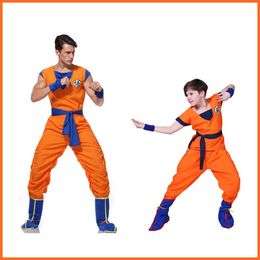 Anime Costumes Master Roshi Parentchild Cosplay Son Goku Piccolo Adults and Kids Come Anime Set Halloween Children Cool Outfit Z0301