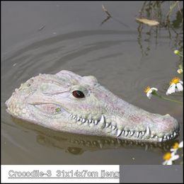 Garden Sets Creative Resin Floating Crocodile Hippo Scary Statue Outdoor Pond Decoration For Home Halloween Decor Ornament T200117 D Dhp3J