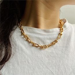 Choker Chokers Punk Necklace Women Chains Vintage Gold Colour Statement Fashion Necklaces For Femme Collar Jewellery