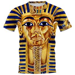 Hip Hop Sportwear Punk Casual Loose Track Autumn Men Cool Print Ancient Egyptian Pharaohs 3d T-shirt 003