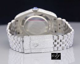 Luxus Iced Out Moissanite Diamond Herrenuhr Edelstahl Quarzuhr Hip Hop Uhr für Männer FrauenWPN38F