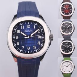 Wristwatches NH35 Diving Men Watches Rubber Strap Luminous Gray Sterile Dial NH35A Movement Mechanical Automatic Mens Watch