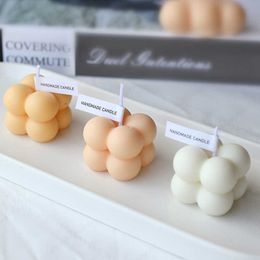 Candle Cute Decorated Scented Candles Gradient Color Aromatherapy Soy Wax 4x4x3.5cm For Home Decoration Photo Props