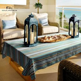 Table Cloth Mediterranean Blue Tablecloths Cover El Coffee Restaurant Minimalist Modern Special Striped