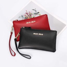 Wallets 2022 Genuine Leather Women Zipper Clutch Bag Female Card Holder Card Wallet Fashion Coin Purse Money Phone Case BagL230303