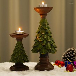 Candle Holders 27.5cm Retro Candlestick Handmade Resin Pillar Stick Holder Christmas Party Wedding Ornament Centros De Mesa Para Boda