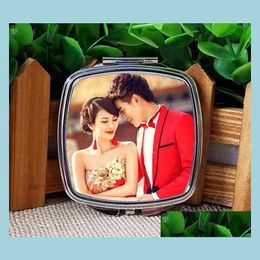 Mirrors Hermal Transfer Printing Blank Makeup Sublimation Cosmetic Mirror Can Print Picture Or Design Square With Rounded Corners Dr Dhnxr