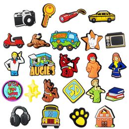 Shoe Parts Accessories Scooby Doo Clog Charms Cartoon Animal Pack Dog Pins Decorations For Slides Bracelet Sandals Wristband Birthda Ot5Lg