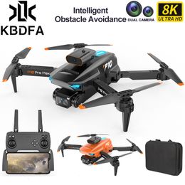 uav KBDFA P10 DRONE 8K ESC HD DUAL CAMERA 5G WIFI FPV 360 تجنب عقبة التدفق البصري تحوم طي الرباعي القابل للطي أطفال 230303