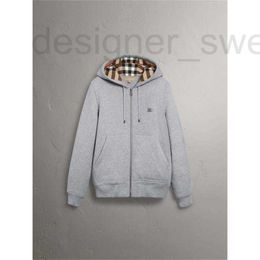 Men's Hoodies & Sweatshirts Designer 2022 embroidered plaid hoodie Hoodie Cardigan zipper coat Man RYPK
