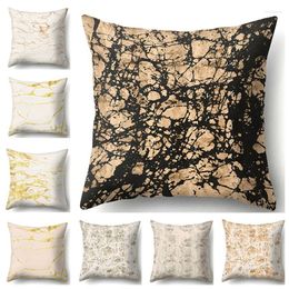 Pillow 45 45cm Modern Simple Yellow Geometric Marble Cover Home Sofa Decorative Pillowcase Bedroom Decorations