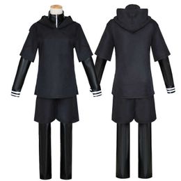 Anime Costumes Japanese Anime Tokyo Ghoul Cosplay Comes Kaneki Ken Cosplay Comes Hoodie Jackets Black Fight Uniform Full Set With Mask Z0301