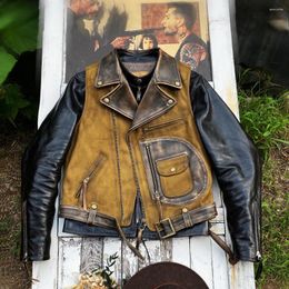 Men's Vests J-151 Authentic! Tailor Brando High Quality Japanese Hyogo Cowhide Stitching 22OZ Oil Qax Canvas Retro Motorcycle Vest