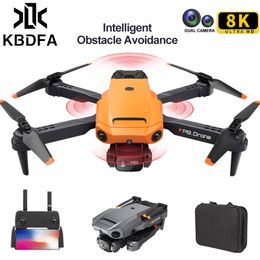 Intelligent Uav KBDFA P8 Drone 8K With ESC HD Dual Camera 4K Wifi FPV 360 Full Obstacle Avoidance Optical Flow Hover Foldable Quadcopter Toys 230303