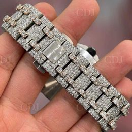 Hersteller 25 bis 29 Karat Top-Marke Custom Dign Herren Damen Luxus-Handset Iced Out Diamant-Moissanit-Uhr Mechanische UhrCBNU