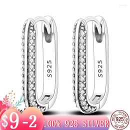 Hoop Earrings Luxury Clear And Purple Zircon Pave CZ For Teens Women Girl Female Silver Colour Fashion Jewellery