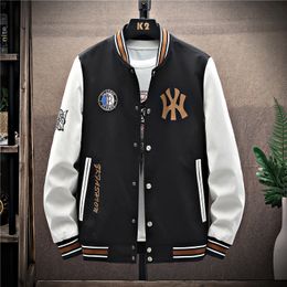 Men s Hoodies Sweatshirts 2023 Spring Autumn Mens Jacket Trend Casual Letter Coats Round Neck Cardigan Baseball Uniform Brand Clothes 230302