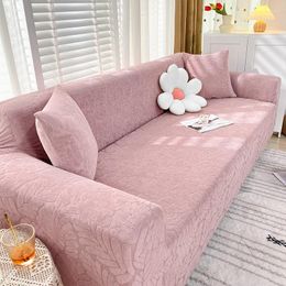 Chair Covers Korean Pink Knit Fabric Sofa Elastic Sectional Couch Cover L Shaped Case Armchair Chaise Lounge For Living Room