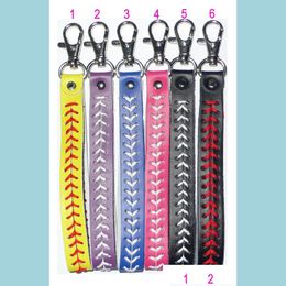 Keychains Lanyards Bracelet New Factory Baseball Keychain Fastpitch Softball Accessories Drop Delivery Fashion Dh57A