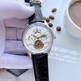 Wristwatches Men 6 Pin Multifunction Mechanical Watch Automatic Tourbillon Luxury Week Display Wristwatch