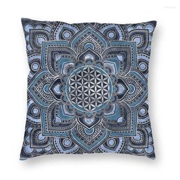 Pillow Flower Of Life In Lotus Mandala Case 40x40 Home Decorative Nordic Zen Yoga Meditation Outdoor S Square Pillowcase