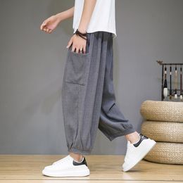 Men's Pants Harajuku Style Solid Jogging Big Size Casual Elastic Waist Baggy Hippie Yoga Harem Japanese StreetwearMen's