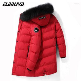 Men's Down -30 Degree Snow Cold Winter Jacket Men Thicken Fleece Hooded Parka Coat Warm Jackets Windbreaker Coats Plus Size L-8XL