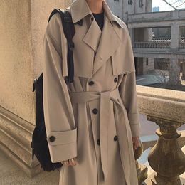Men's Trench Coats European Design 2023 Fashion Long Sleeve Double-breasted Coat Korean Style Casual Overcoats