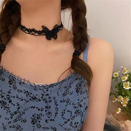 Choker Simple Lace Butterfly For Women Sexy Black White Necklace Fashion Lady Neck Jewellery Accessories Collar