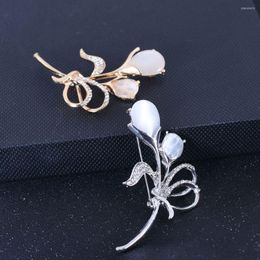 Brooches Tulip Brooch Female High-End Exquisite Tide Corsage Silk Scarf Buckle Anti-Lighting Pin Accessories Fashion Jewelry