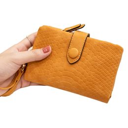 Wallets 2022 New Wristband Short Wallet Student Clutch Bag LargeCapacity Coin Bag MultiFunction MultiCard Coin PurseL230303