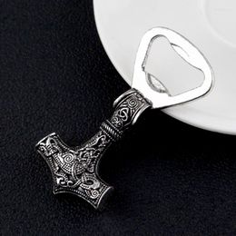 Keychains Fashion Viking Rune Hammer Bottle Opener Keychian Pendant Accessories Beer Tool For Fans Gifts Norse Jewellery