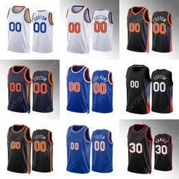 Designer Custom Basketball Jerseys RJ Barrett Jersey 30 Jalen Brunson 7 Julius Randle Mitchell Robinson New Yorks Obi Toppin Knick Evan Fournier 9 Quickley Derrick 2