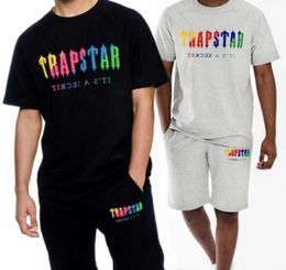 Motion design Trapstar Summer Tracksuits For Men Designer Cotton Printed Short Sleeve T Shirt Shorts Outfits 2 Piece Sets Fashion Sports 23ess