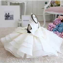 Girl's Dresses Little Girls Vestidos Dress Baby Dress Princess Big Bow Kids Dresses For Birthday Party Toddler Baptism Christening Ball Gown