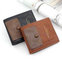 Wallets Men's Wallet Browncoffeeblack PU Leather Male Business Card Holder Case Short Purse Men Money Bag 8 Slots 4 Big PositionsL230303