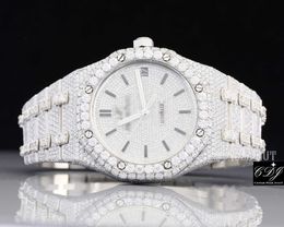 High Quality Lab Grown Round Cut Diamond Men Hip Hop Jewellery Bust Down Handmade Manufacture Automatic Watch