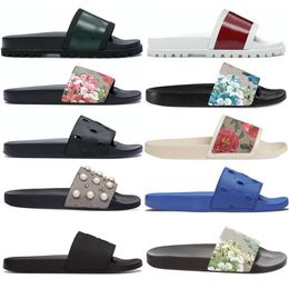 Floral Slides Designer Sandals For Men Women Flower Bee Tiger Holes Slippers Flat Pool Sliders Red Green Rubber Fashion Trend Leat238B