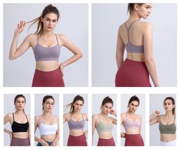 LL Women's Padded Sports Bra Y Back Workout Racerback Bra Light Support Yoga Bra