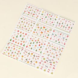 Nail Stickers Christmas Watermark Transfer 3D Art Sticker Decals Manicure Tattoos Tip