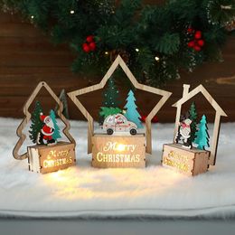 Party Decoration Lighted Wooden Christmas Tree Ornaments Xmas Table Decorations For Home Dinner Craft Indoor Decor Navidad