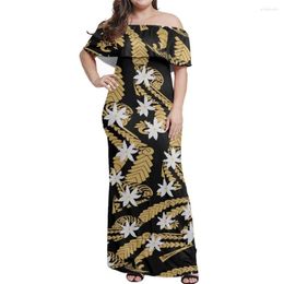Party Dresses 7XL Lady Dress 2023 Summer Off Shoulder Samoa Polynesian Tribal Clothing Tiare Printe Evening For Women Sexy Bodycon