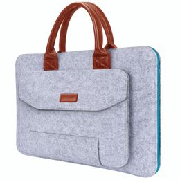 Laptop Bags 11.6/13.3/15.6'' Laptop Sleeve Handle Felt Ultralight Notebook Tablet IPAD Case Front-pocket Pouch Bag Briefcases for Macbook 230303