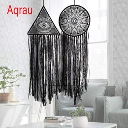 Decorative Figurines 1PCS Gothic Black Dream Catcher Handmade Wall Hanging Ornament Car Bedroom Home Wind Chimes Decoration