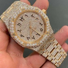 high quality moissanite Top Brand Luxury Custom Iced Out Certificate VVS Moissanite Watch Hip Hop Jewellery Bust Down Handmade Watch Pass Diamond Tter