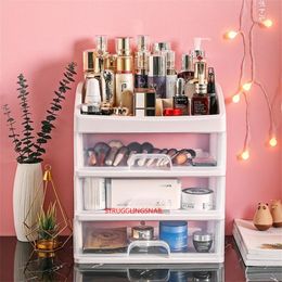 Storage Boxes & Bins 1PC Jewelry Container Make Up Case Makeup Brush Holder Organizers Box Organizer Drawers Plastic Cosmetic Rack