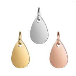 Charms 1PC Stainless Steel Pendants Drop Glossy Oval Shape Pendant With Circle For DIY Keychain Necklace Jewellery Making