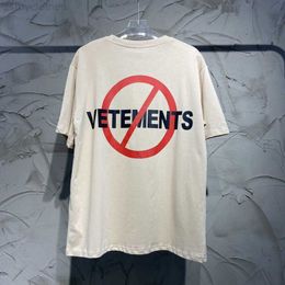 Men's T-Shirts High Quality NO COPYING VETEMENTS Men T-shirt 1 1 VETEMENTS T Shirts Tag VTM Tops Cotton Women Shirts Men Clothing